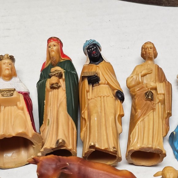 Vintage Hong Kong Nativity Set Baby Jesus Animals Wise Men Mary Angel Hong Kong - Picture 10 of 16